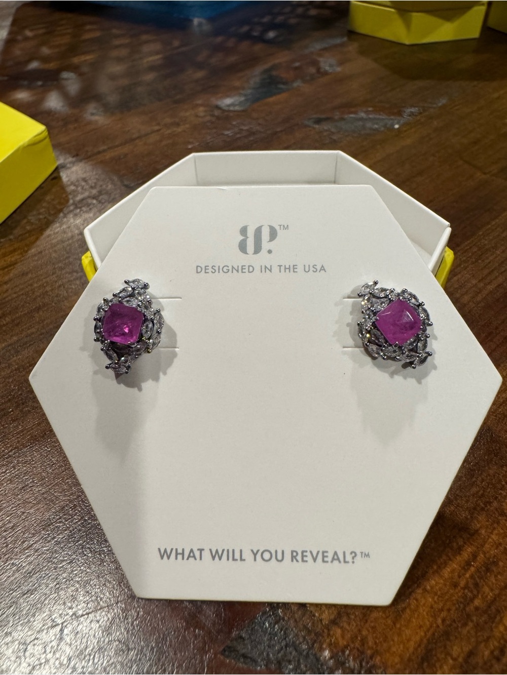 Purple Crystal Halo Stud Earrings by Brighton